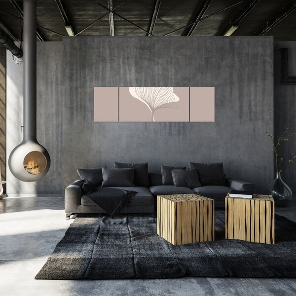 Obraz - Béžové listy N⁰3 (170x50 cm)