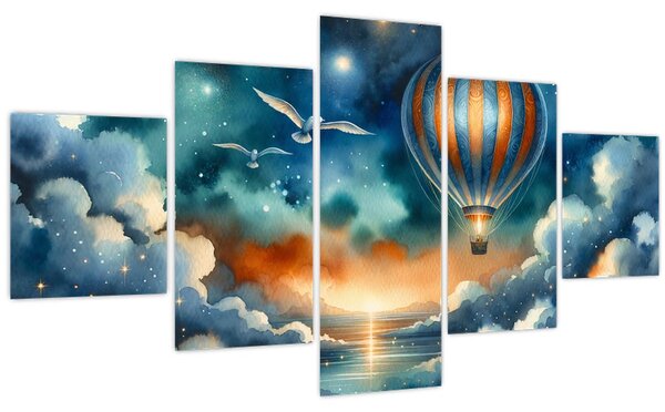 Obraz - Let noční oblohou (125x70 cm)