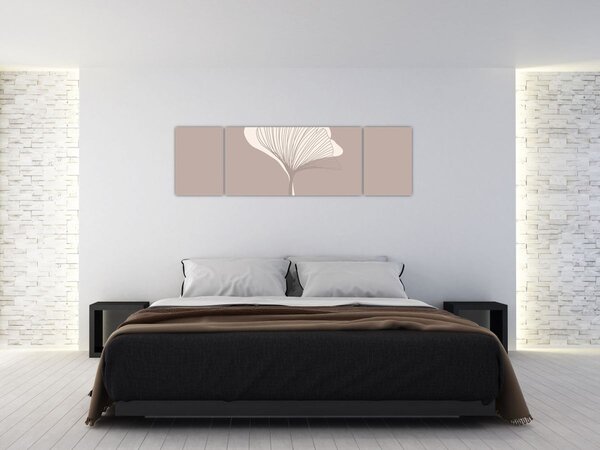Obraz - Béžové listy N⁰3 (170x50 cm)