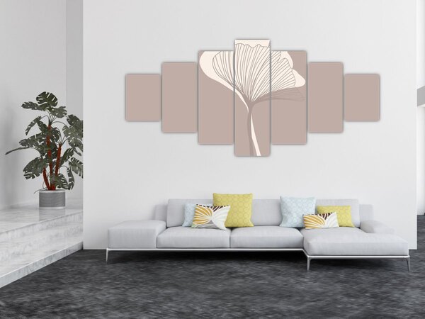 Obraz - Béžové listy N⁰3 (210x100 cm)