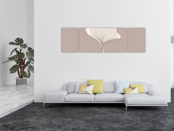 Obraz - Béžové listy N⁰3 (170x50 cm)