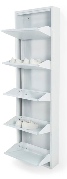 Bílý kovový výklopný botník 50x169x15 cm Billy – Spinder Design