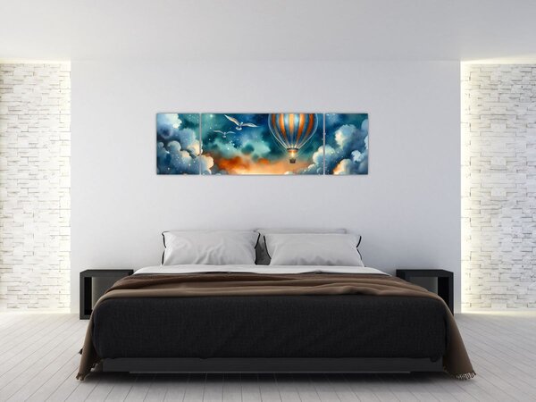 Obraz - Let noční oblohou (170x50 cm)