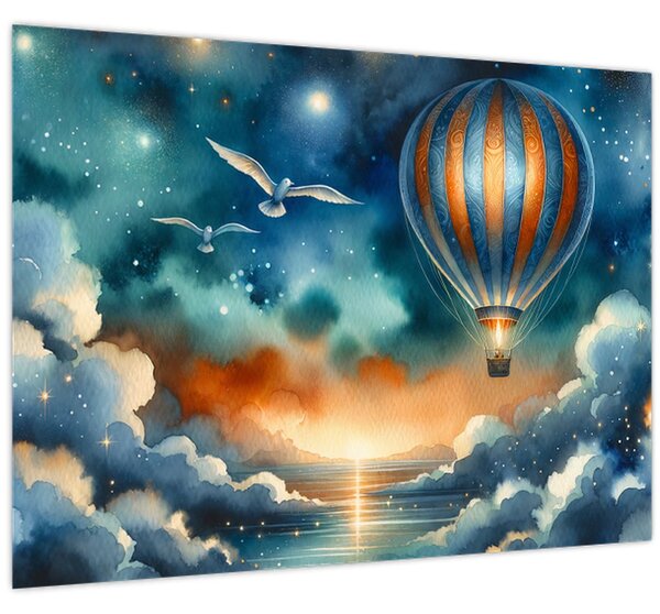 Obraz - Let noční oblohou (70x50 cm)