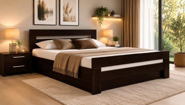 Postel z masivu K6 BOX - buk 160 × 200 cm Buk natural