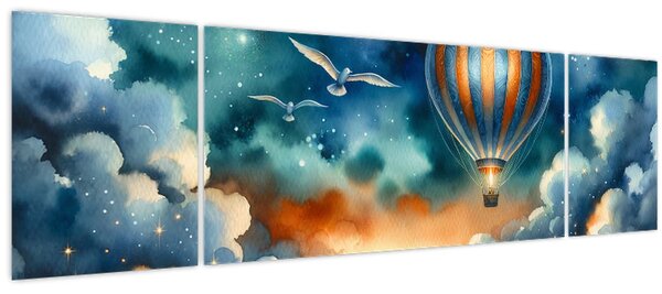 Obraz - Let noční oblohou (170x50 cm)