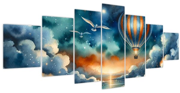 Obraz - Let noční oblohou (210x100 cm)