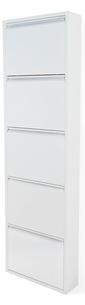 Bílý kovový výklopný botník 50x169x15 cm Billy – Spinder Design