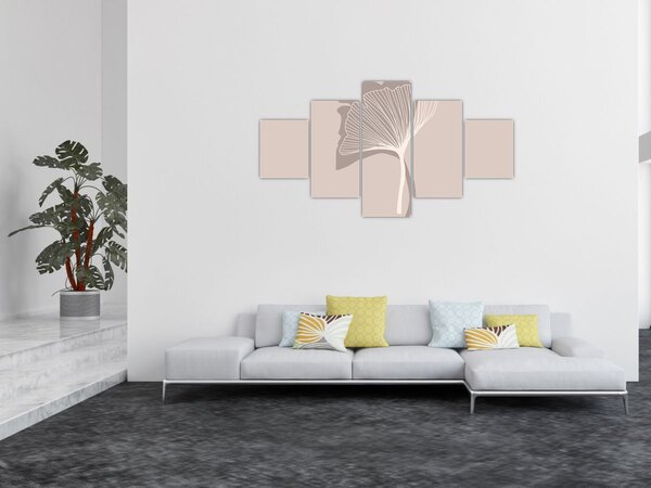 Obraz - Béžové listy N⁰4 (125x70 cm)