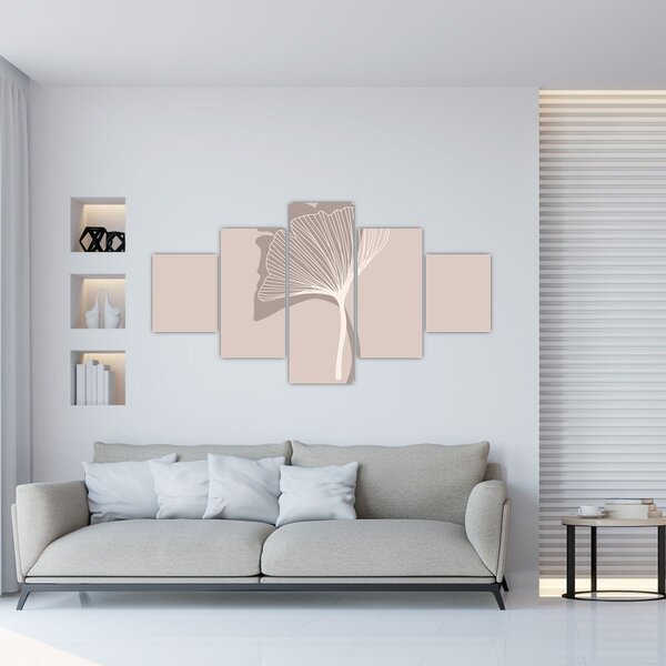 Obraz - Béžové listy N⁰4 (125x70 cm)