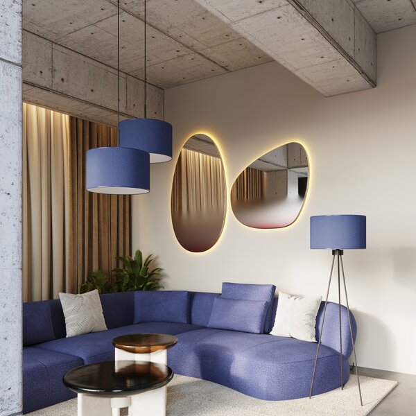 Sollux Lighting Stojací lampa NEVIA tmavě modrá