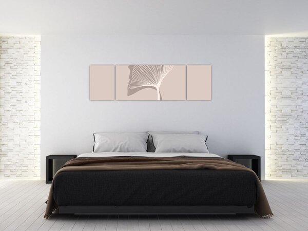 Obraz - Béžové listy N⁰4 (170x50 cm)