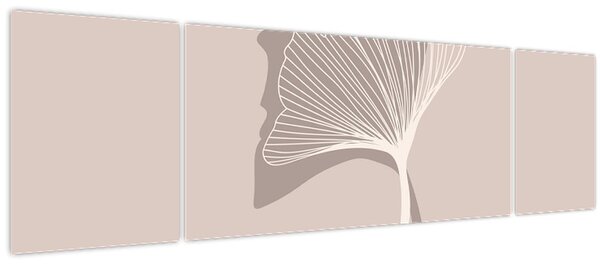Obraz - Béžové listy N⁰4 (170x50 cm)