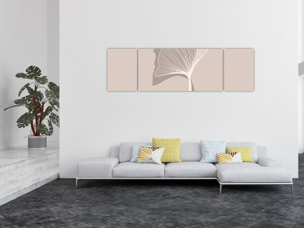 Obraz - Béžové listy N⁰4 (170x50 cm)