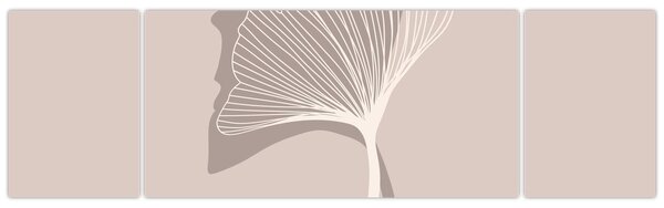 Obraz - Béžové listy N⁰4 (170x50 cm)
