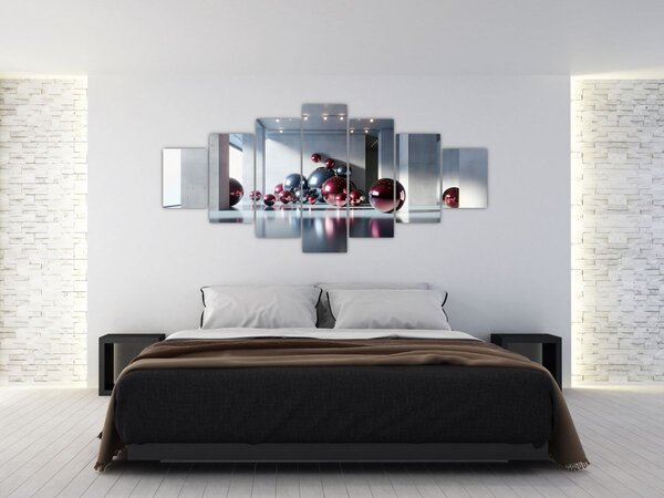 Obraz - 3D prostor s koulemi II. (210x100 cm)