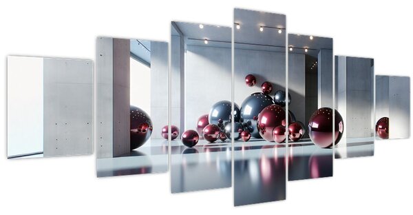 Obraz - 3D prostor s koulemi II. (210x100 cm)