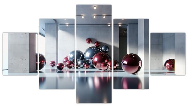 Obraz - 3D prostor s koulemi II. (125x70 cm)