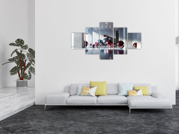 Obraz - 3D prostor s koulemi II. (125x70 cm)