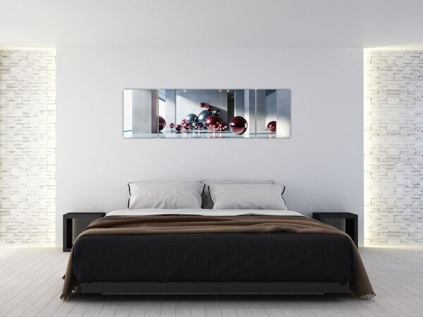 Obraz - 3D prostor s koulemi II. (170x50 cm)