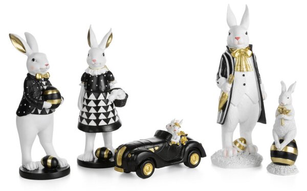 Velikonoční dekorace FIG 243E zajíčci v autě
