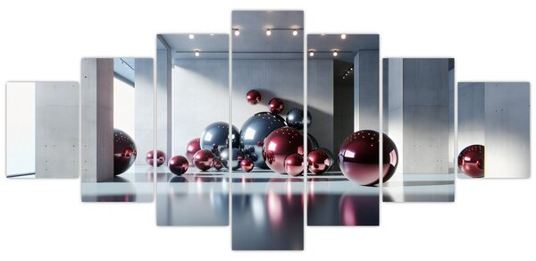 Obraz - 3D prostor s koulemi II. (210x100 cm)