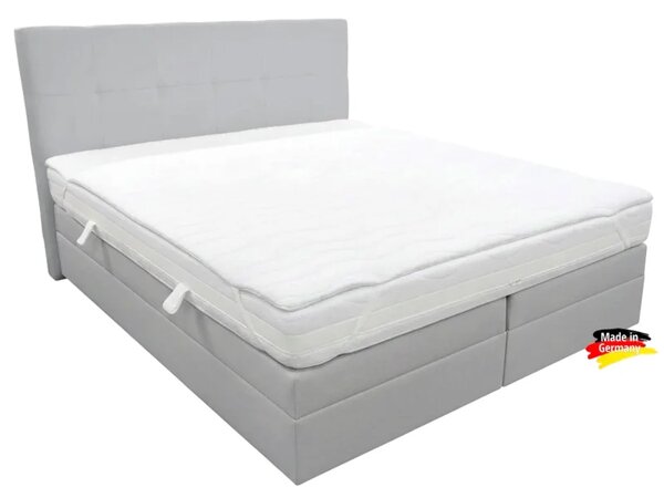 Kontinentální postel Emma Premium Home boxspring 200x160 sv. šedá s úložným prostorem
