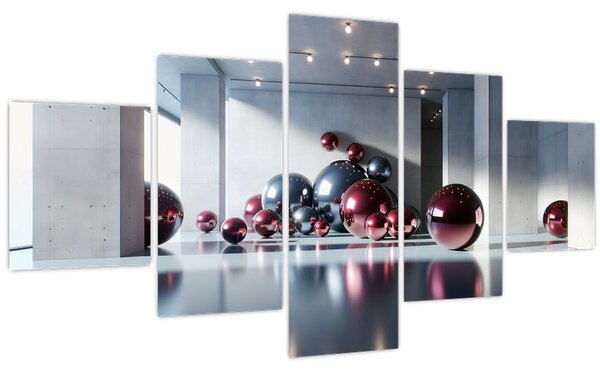 Obraz - 3D prostor s koulemi II. (125x70 cm)