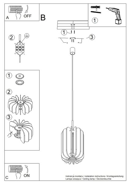 Sollux Lighting Závěsná lampa MULA 27 žlutá