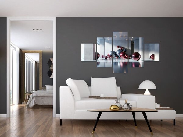 Obraz - 3D prostor s koulemi II. (125x70 cm)