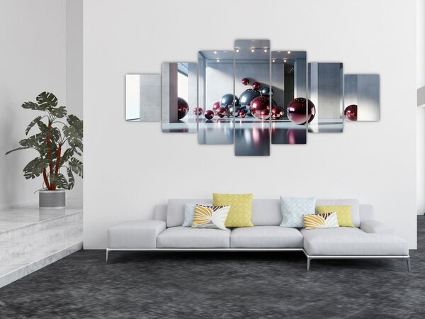 Obraz - 3D prostor s koulemi II. (210x100 cm)