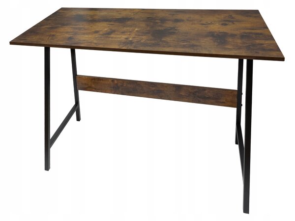 Počítačový psací stůl školní pracovní loft 100x50cm IRON OAK kovová deska dub