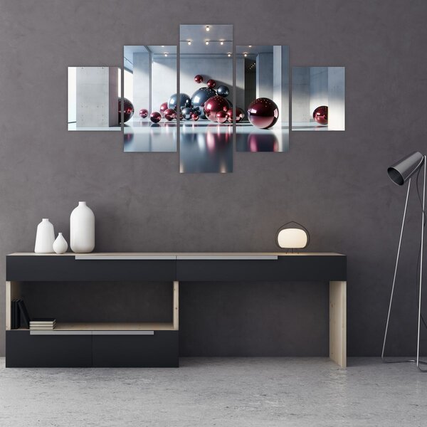 Obraz - 3D prostor s koulemi II. (125x70 cm)