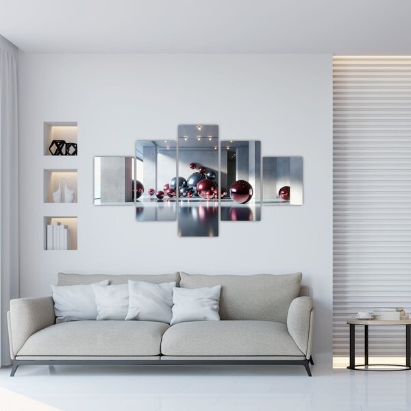 Obraz - 3D prostor s koulemi II. (125x70 cm)