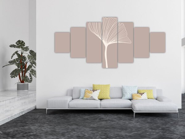 Obraz - Béžové listy N⁰5 (210x100 cm)