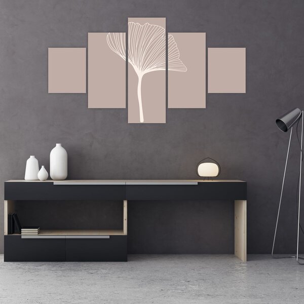 Obraz - Béžové listy N⁰5 (125x70 cm)