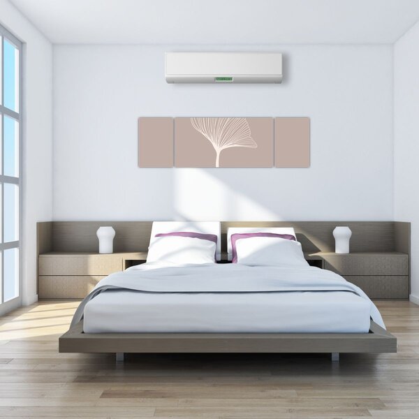 Obraz - Béžové listy N⁰5 (170x50 cm)