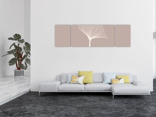 Obraz - Béžové listy N⁰5 (170x50 cm)
