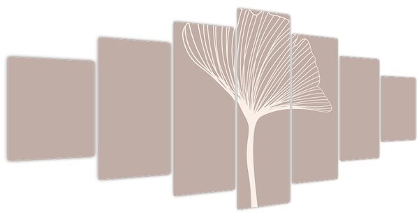 Obraz - Béžové listy N⁰5 (210x100 cm)