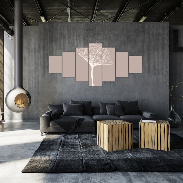 Obraz - Béžové listy N⁰5 (210x100 cm)