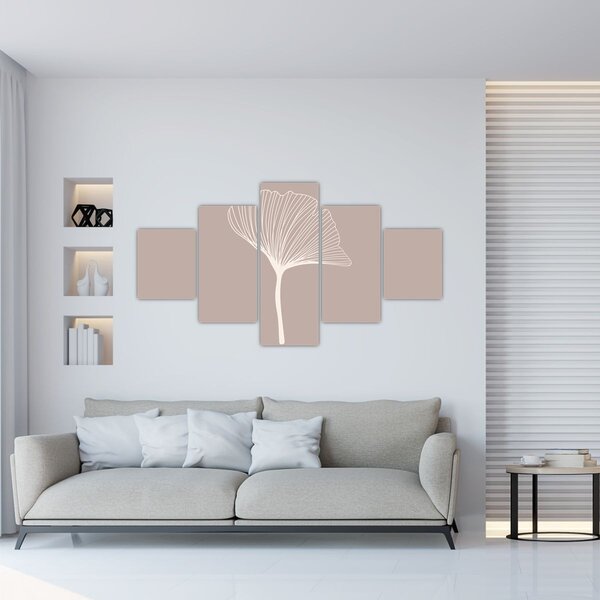 Obraz - Béžové listy N⁰5 (125x70 cm)