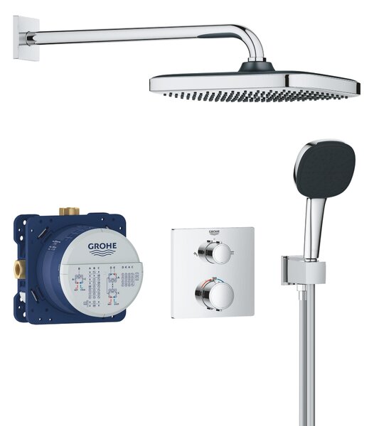 Grohe Vitalio Comfort sprchová sada pod omítku s termostatem s dešťovou sprchou StarLight Chrome 34882000