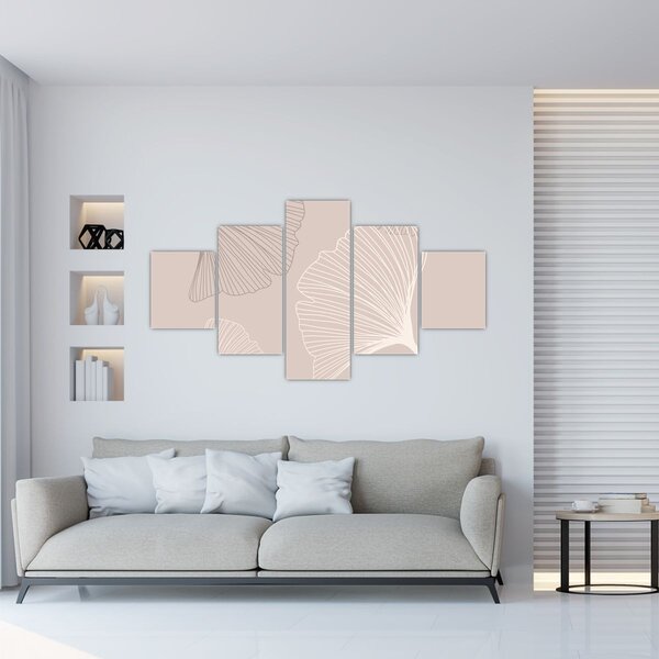 Obraz - Béžové listy N⁰6 (125x70 cm)