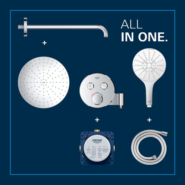 Grohe Precision Smartcontrol sprchová sada pod omítku s termostatem s dešťovou sprchou chrom 34877000