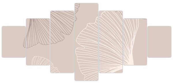 Obraz - Béžové listy N⁰6 (210x100 cm)