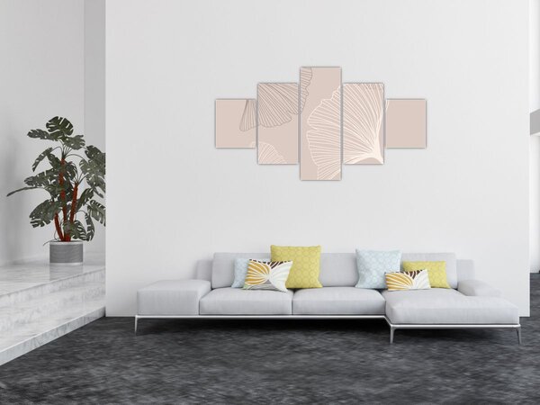 Obraz - Béžové listy N⁰6 (125x70 cm)