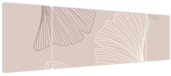 Obraz - Béžové listy N⁰6 (170x50 cm)