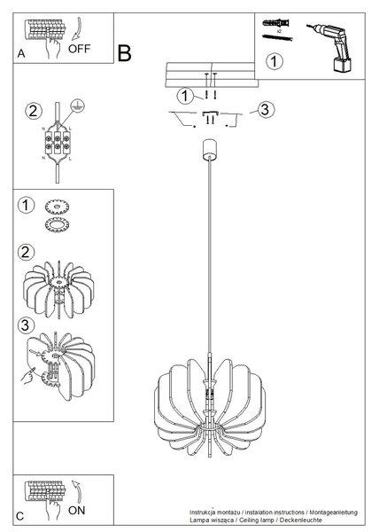 Sollux Lighting Závěsná lampa MULA 45 žlutá