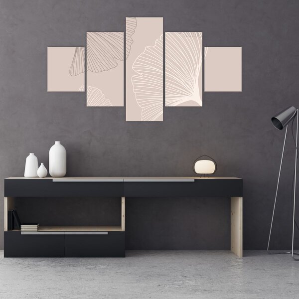 Obraz - Béžové listy N⁰6 (125x70 cm)