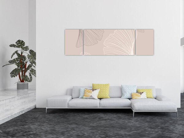 Obraz - Béžové listy N⁰6 (170x50 cm)